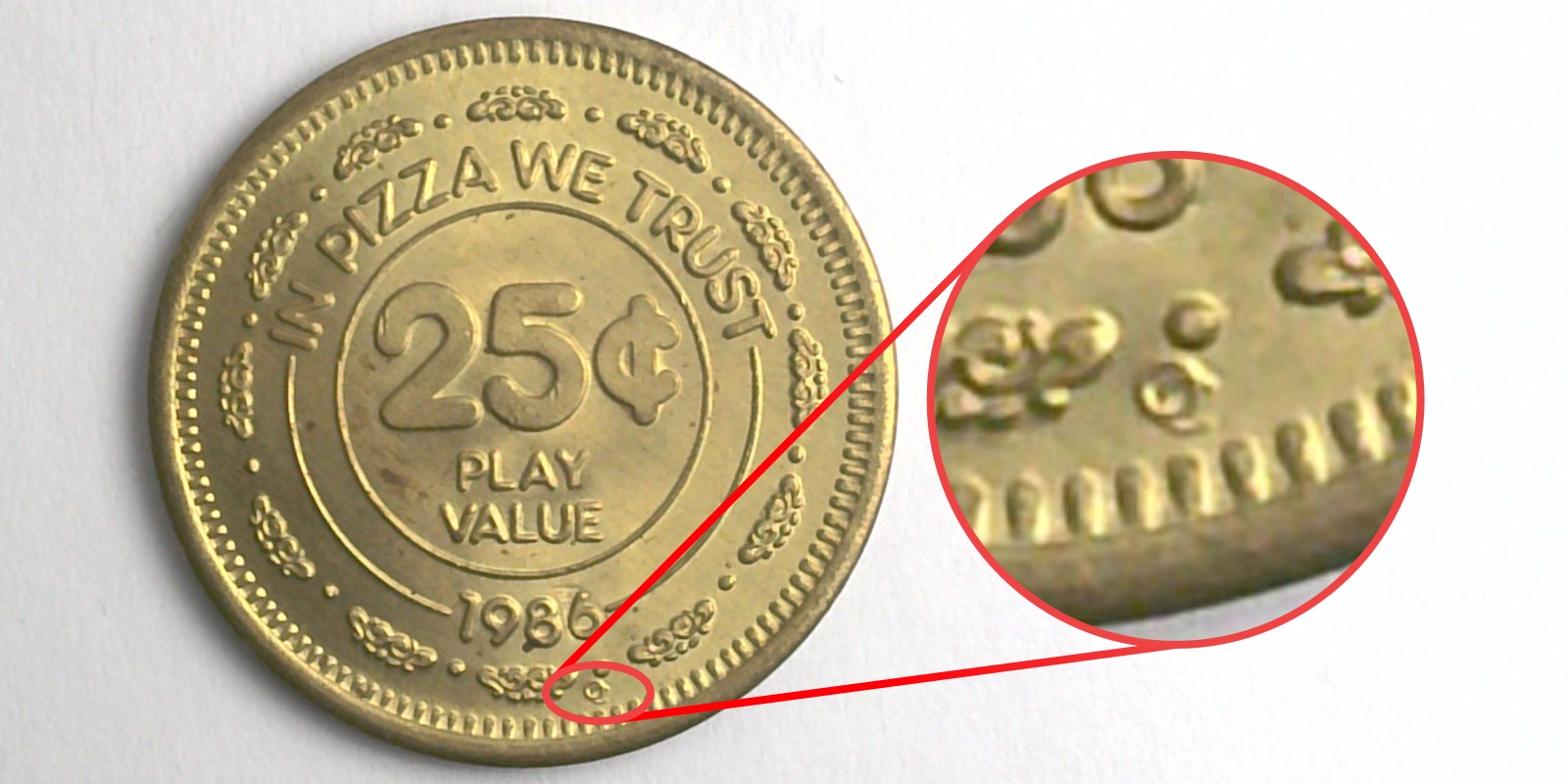 1986 Chuck E. Cheese Token with OC mintmark