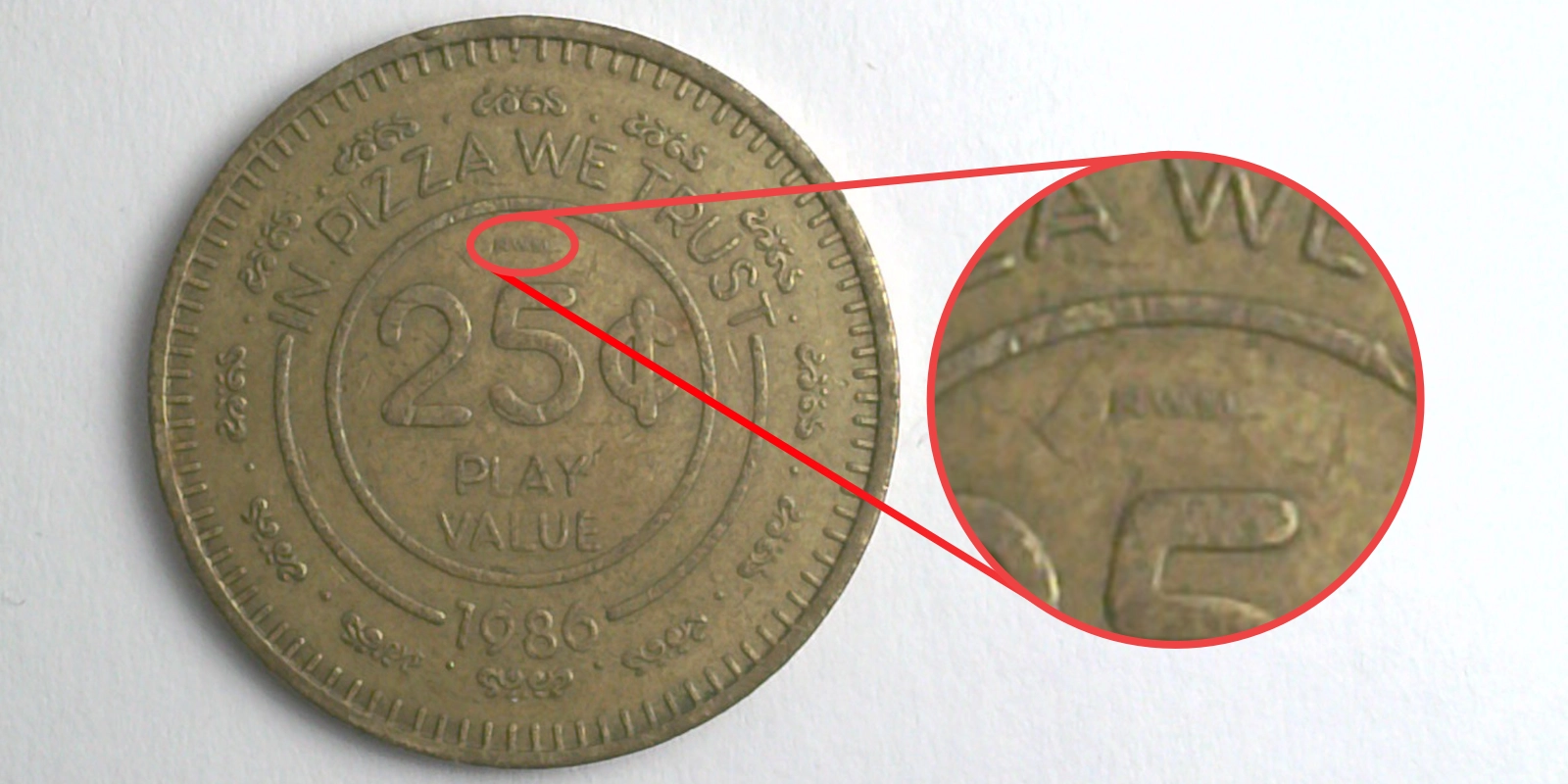 1986 Chuck E. Cheese Token with RWM mintmark