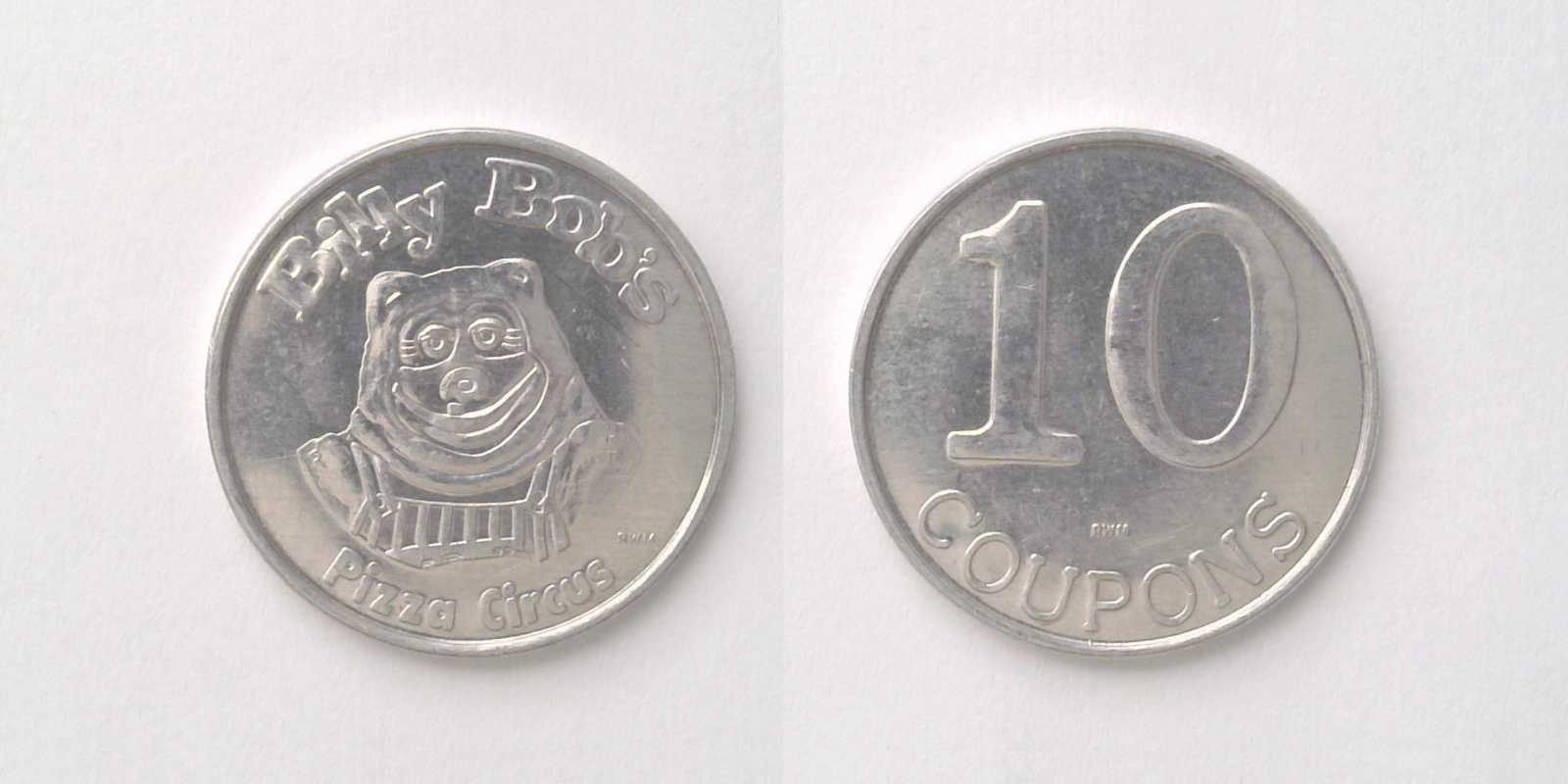 Billy Bob's Pizza Circus BBPC105A Billy Bob's Pizza Circus Token (BBPC105A) token — front and reverse