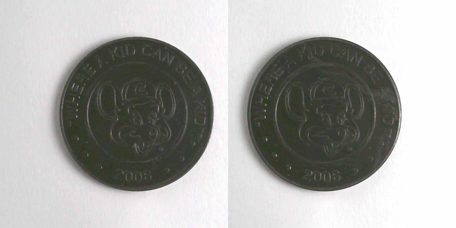 Chuck E. Cheese 413bB 2006 Chuck E Cheese Token (413bB) (2006) token — front