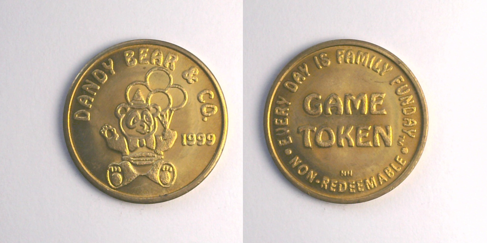 Dandy Bear DB109B 1999 Dandy Bear Token (DB109B) token — front and reverse