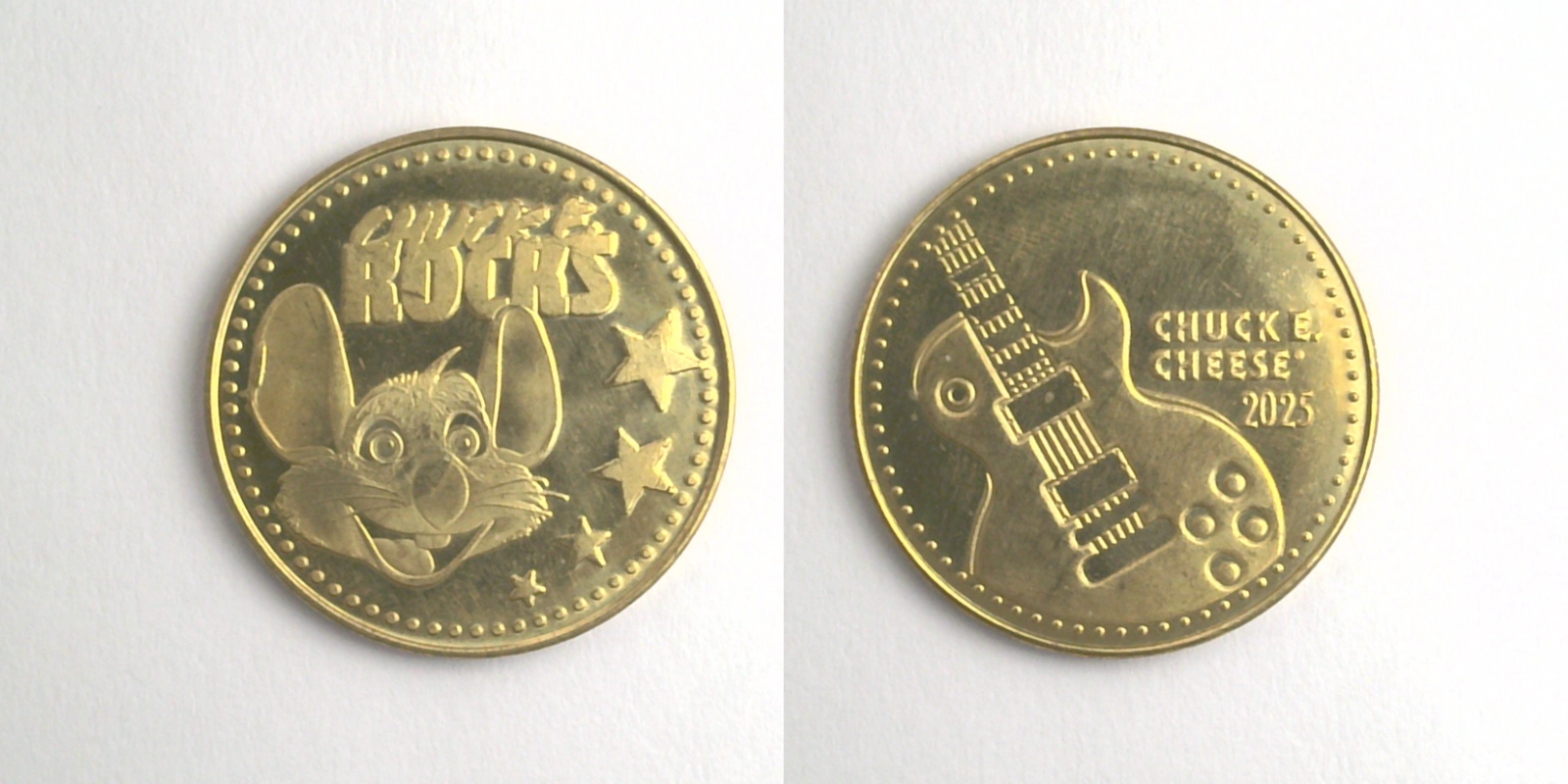 Chuck E. Cheese 511B 2025 Chuck E Cheese Token (511B) (2025) token — front and reverse