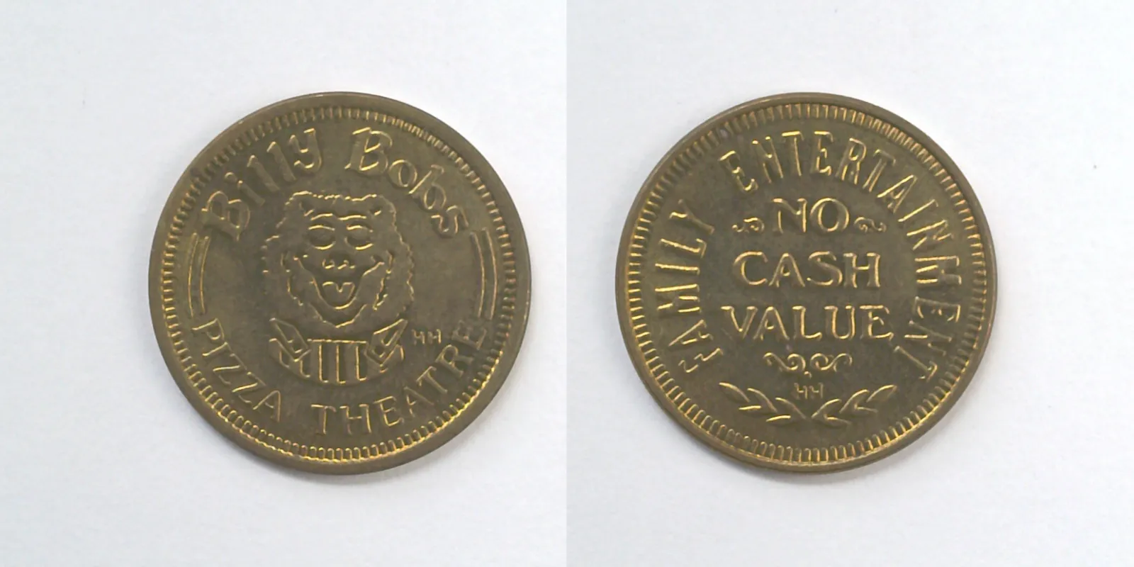 Billy Bob's Pizza Theatre BBPT101B Billy Bob's Pizza Theater Token (BBPT101B) token — front and reverse