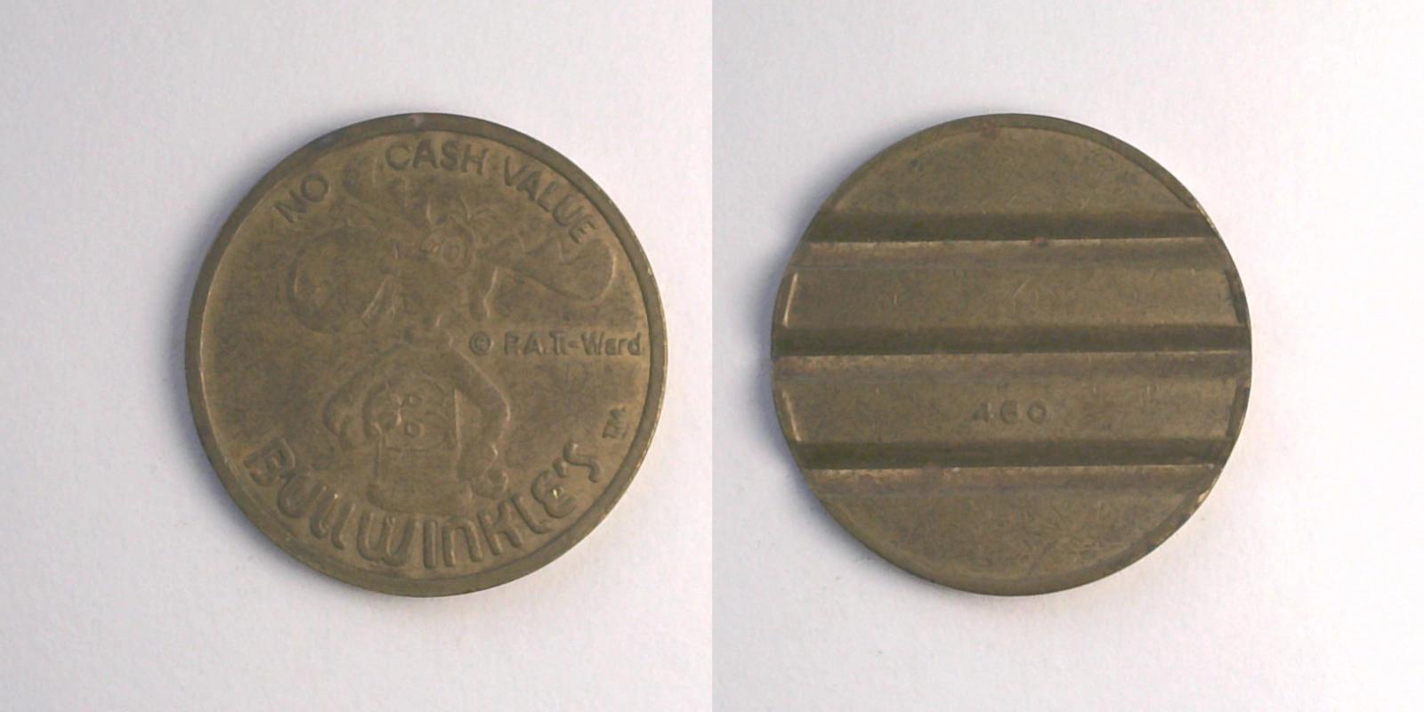 Bullwinkle's Entertainment BW301B Bullwinkle's Slotted 460 Token (BW301B) token — front and reverse