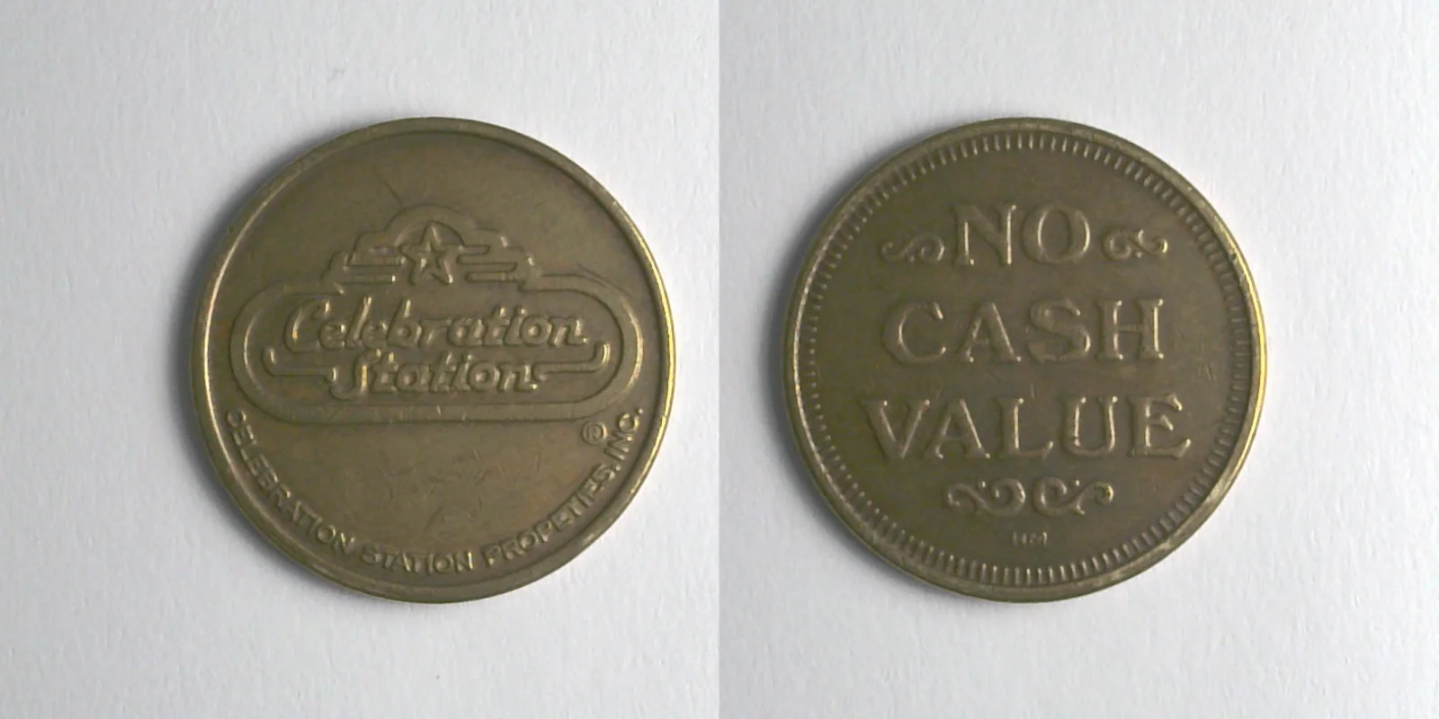 Celebration Station CS107B Celebration Station Token (CS107B) token — front and reverse