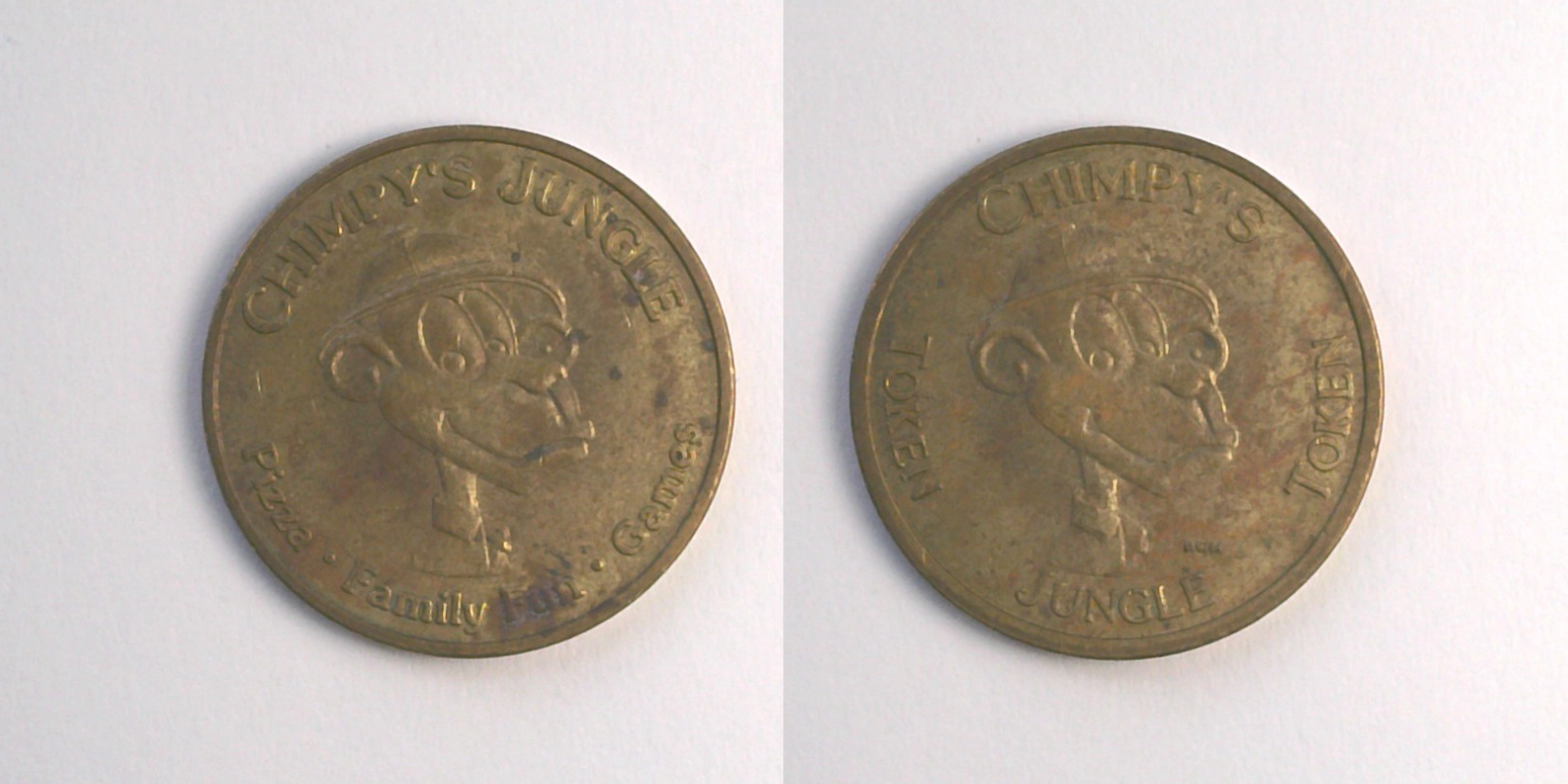 Chimpy's Pizza Safari CPS102B Chimpy's Jungle Token (CPS102B) token — front and reverse