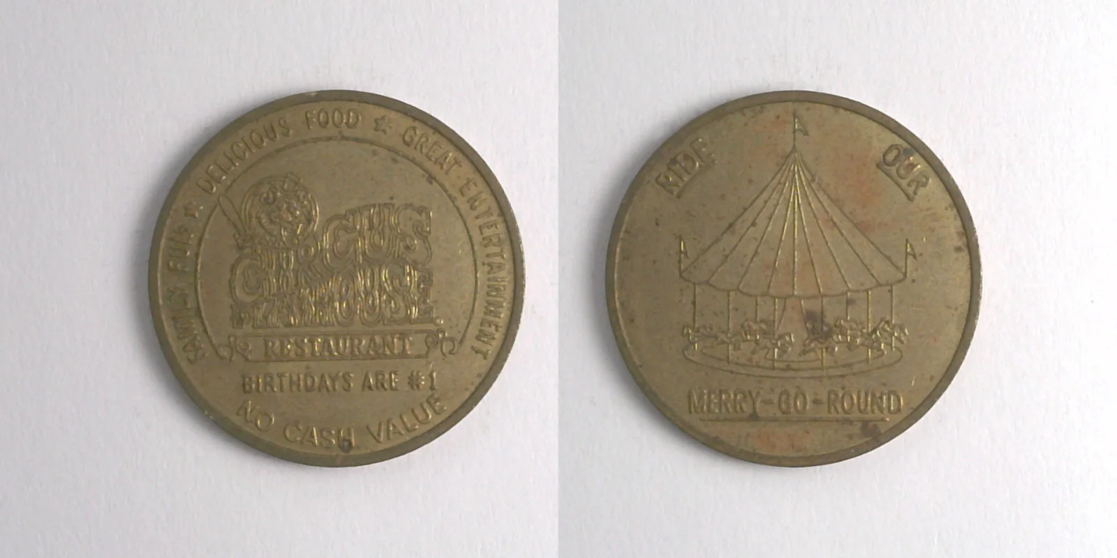 Caesarland CPFE103B Circus Playhouse Restaurant Token (CPFE103B) token — front and reverse