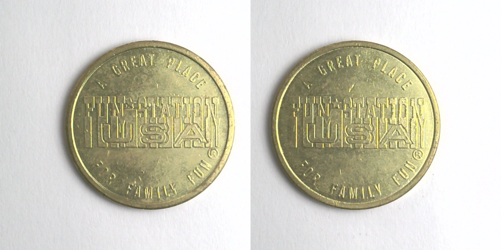 Fun Station USA FS110B Fun Station USA Token (FS110B) token — front and reverse