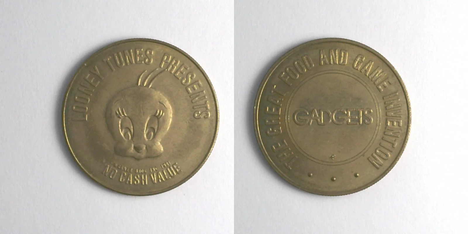 Gadgets / Gizmos GG107B Gadgets Looney Tunes Tweety Bird Token (GG107B) token — front and reverse