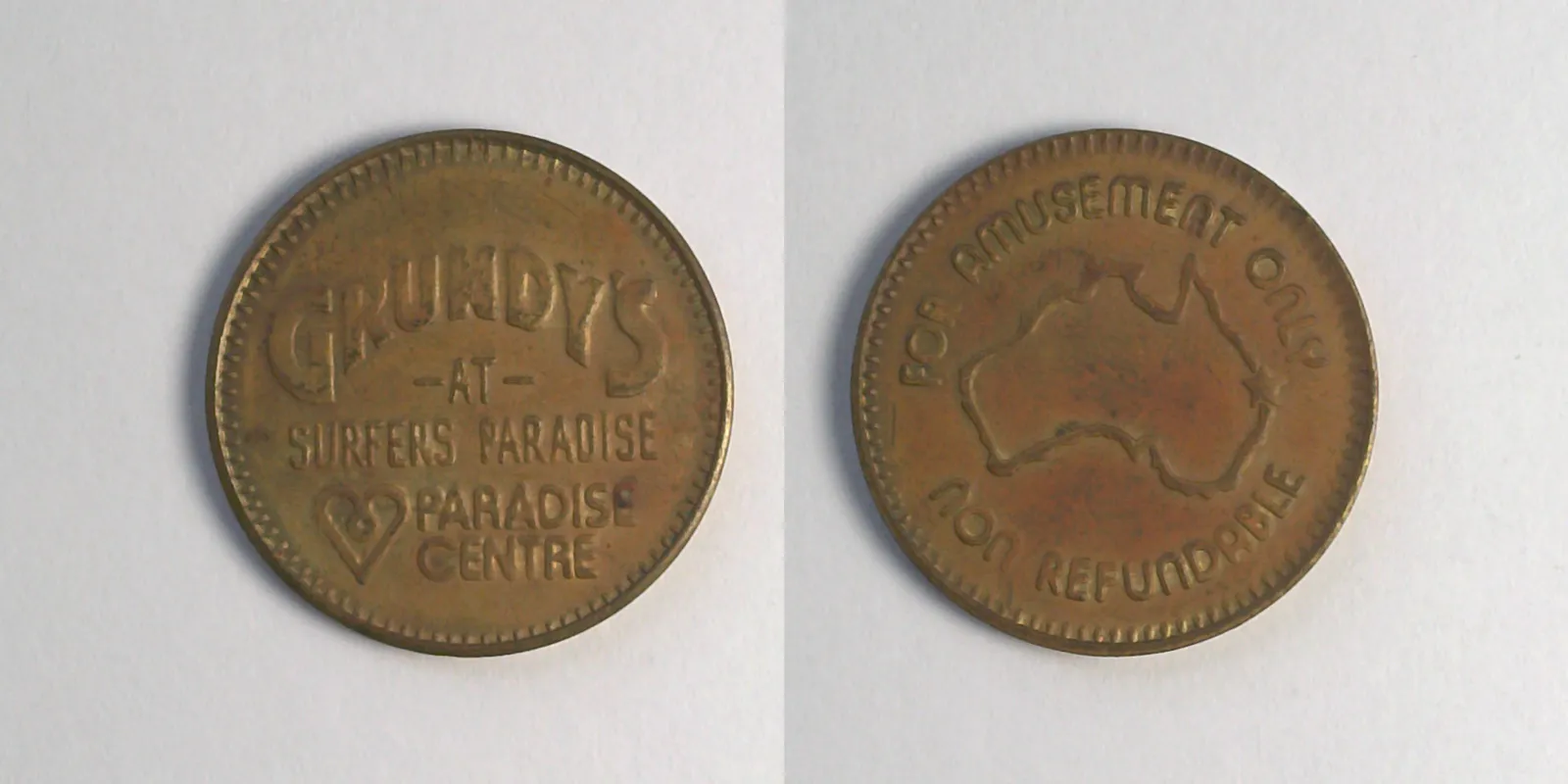 Grundy's G101B Grundy's Token (G101B) token — front and reverse
