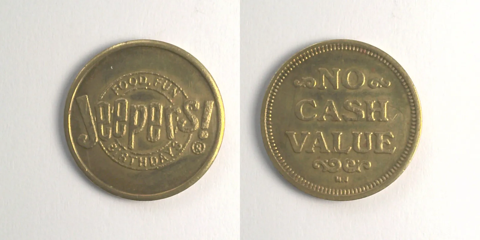 Jeepers! JP302B Jeepers! Token (JP302B) token — front and reverse