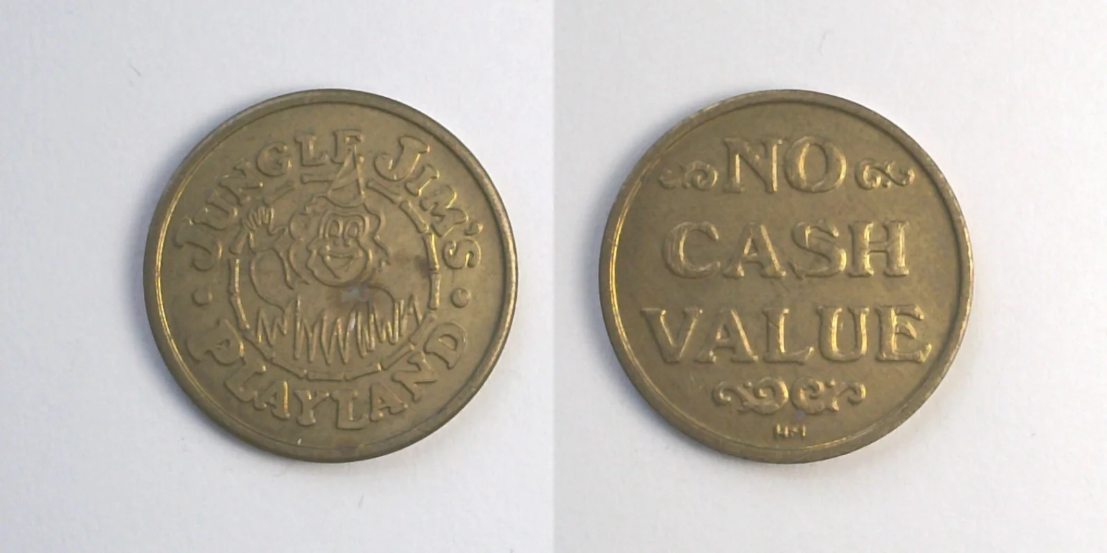 Jungle Jim's Playland JJP103B Jungle Jim's Playland Token (JJP103B) token — front and reverse
