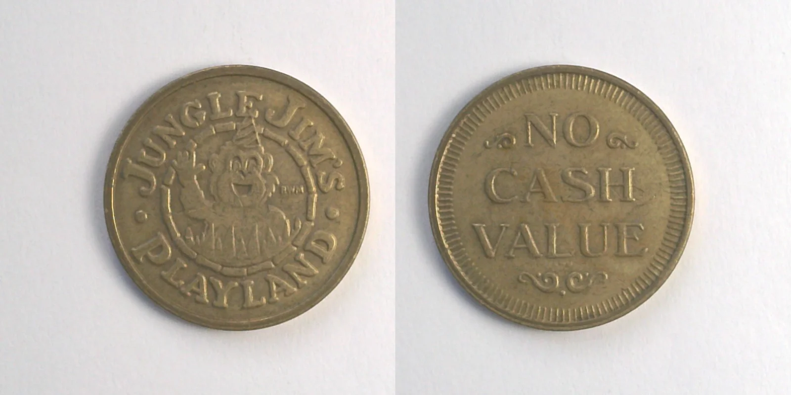 Jungle Jim's Playland JJP104B Jungle Jim's Playland Token (JJP104B) token — front