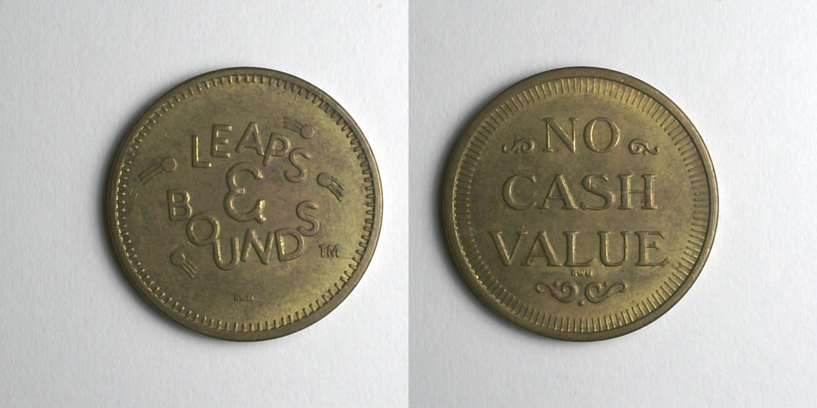 Leaps & Bounds LB101B Leaps & Bounds Token (LB101B) token — front and reverse