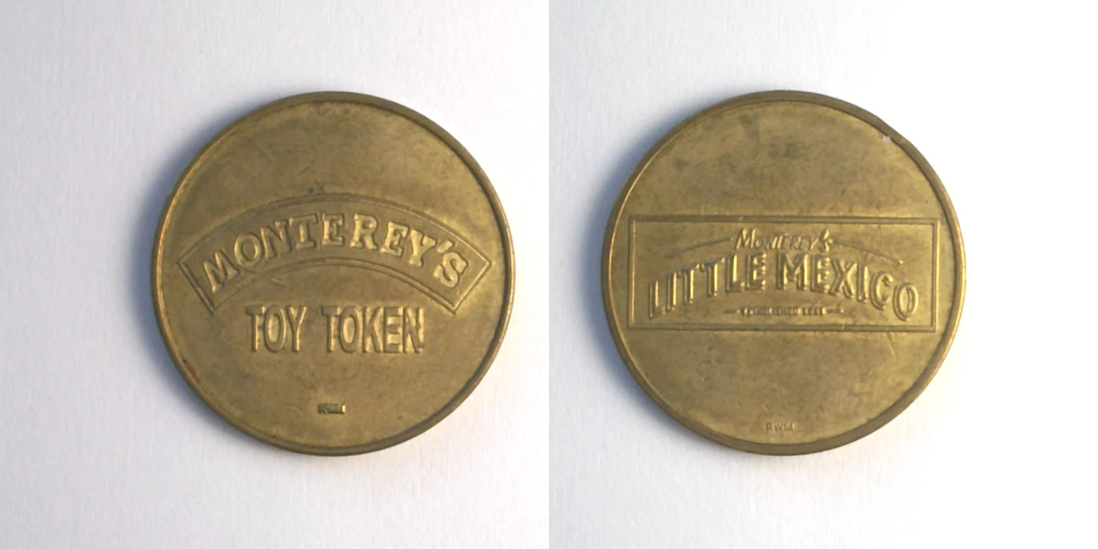 Monterey's Tex Mex Cafe MLM101B Monterey's Toy Token (MLM101B) token — front