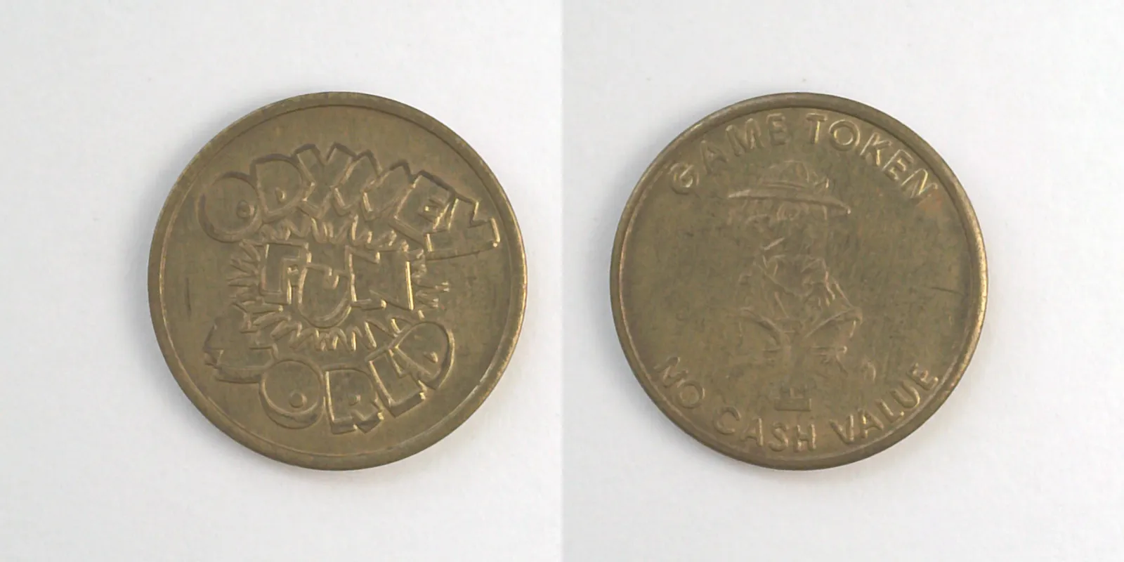 Odyssey Fun World OFW101B Odyssey Fun World Token (OFW101B) token — front and reverse