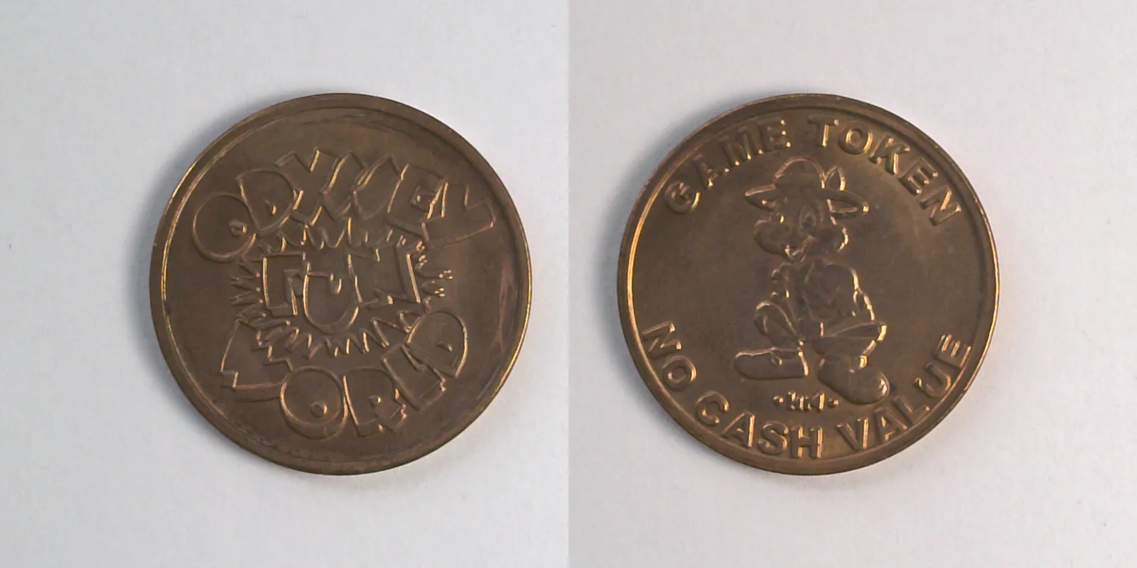 Odyssey Fun World OFW102B Odyssey Fun World Token (OFW102B) token — front and reverse