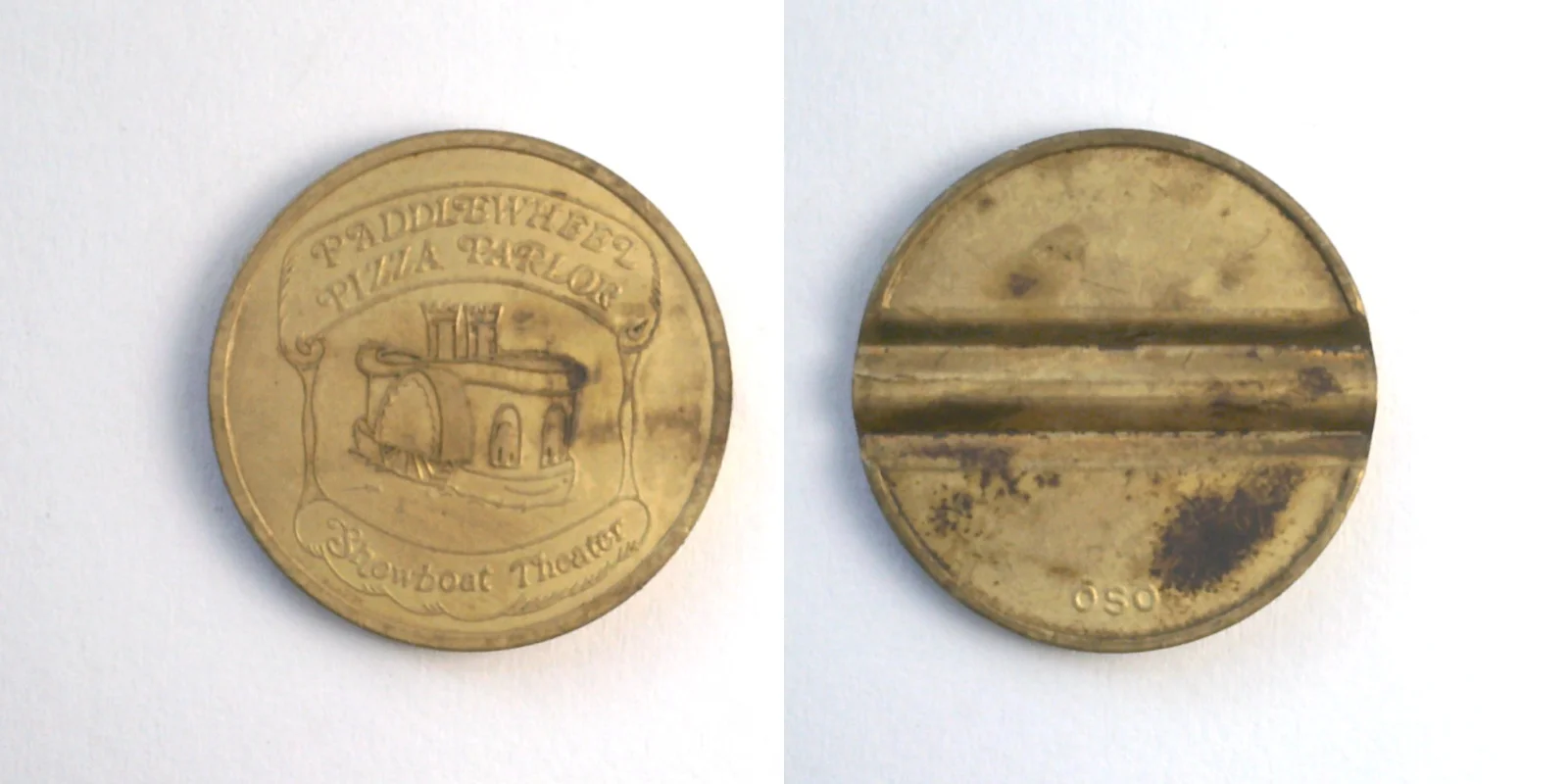 Paddlewheel Pizza Parlor PWP101B Paddlewheel Pizza Parlor Token (PWP101B) token — front and reverse