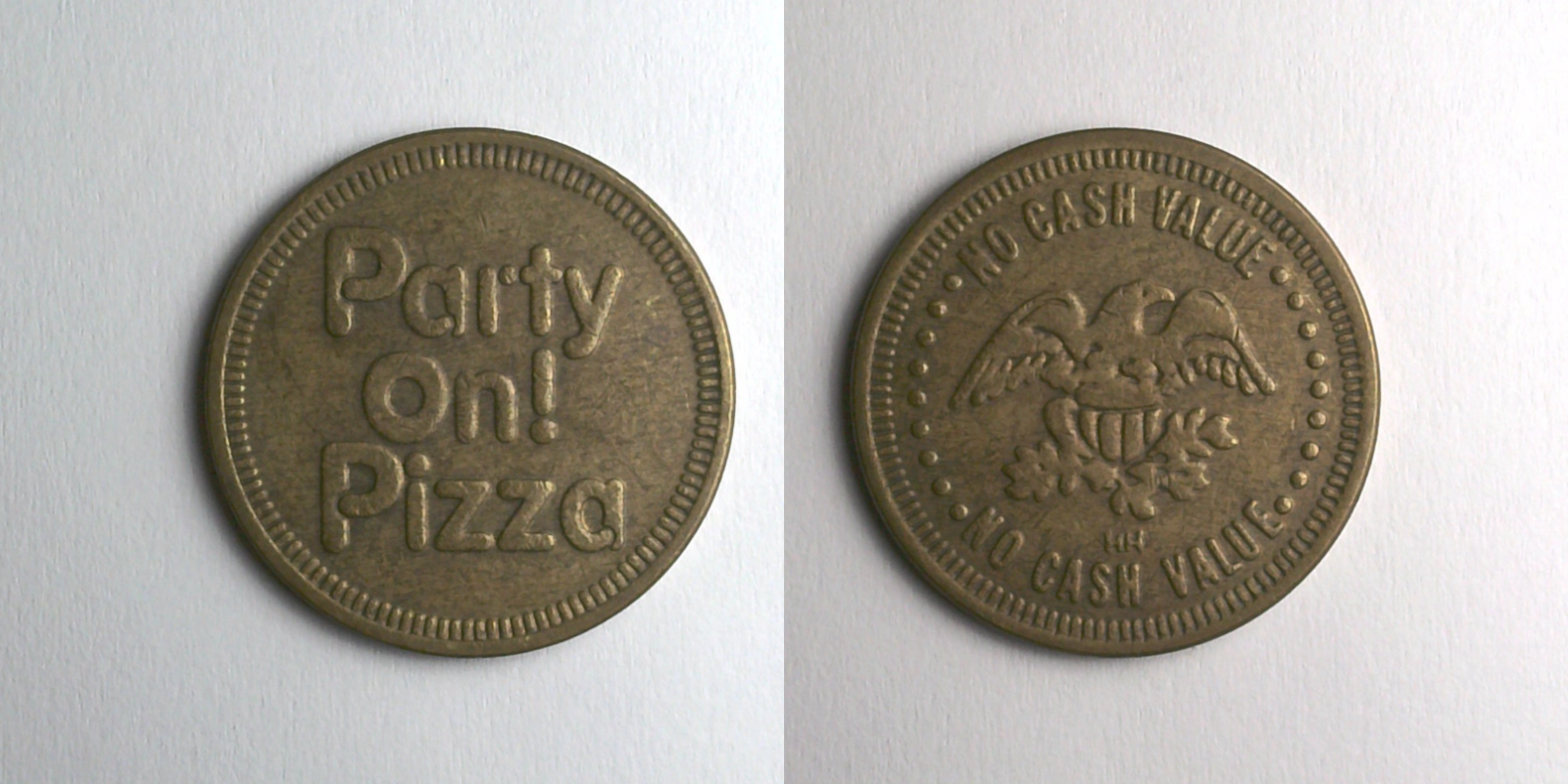 Party On! Pizza POP101B Party On Pizza Token (POP101B) token — front and reverse