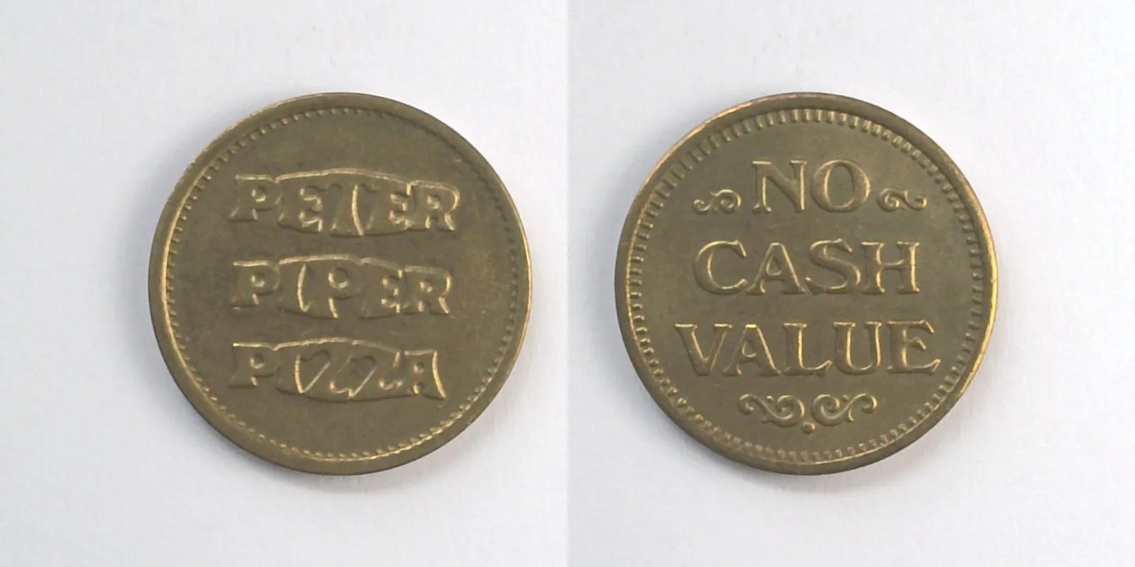 Peter Piper Pizza P108B Peter Piper Pizza Token (P108B) token — front and reverse