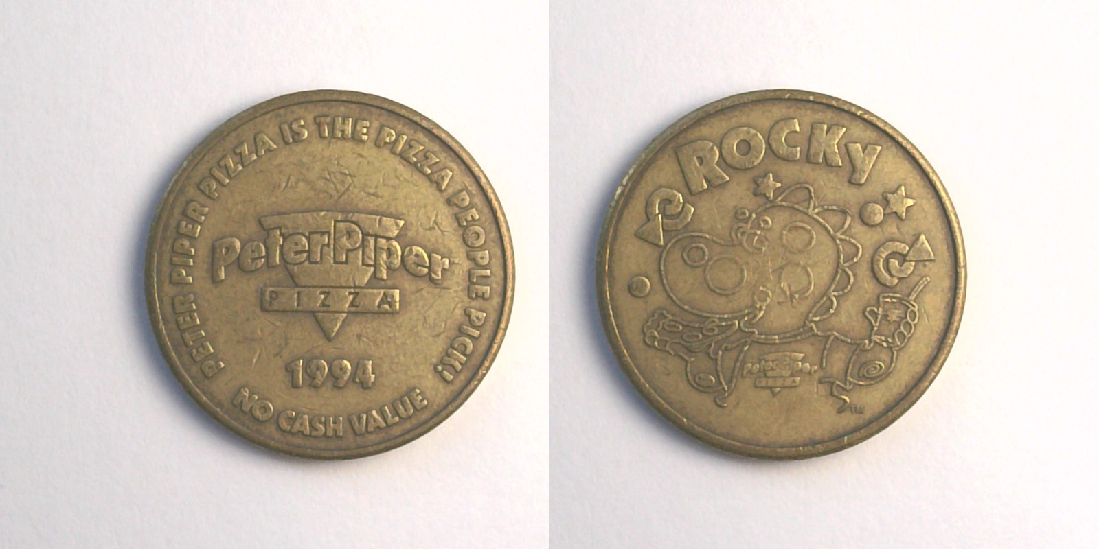 Peter Piper Pizza P204B Peter Piper Pizza Token (P204B) (1994) token — front and reverse