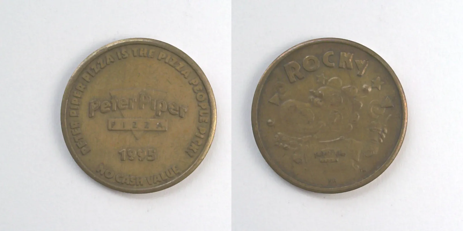Peter Piper Pizza P206B Peter Piper Pizza Token (P206B) (1995) token — front and reverse