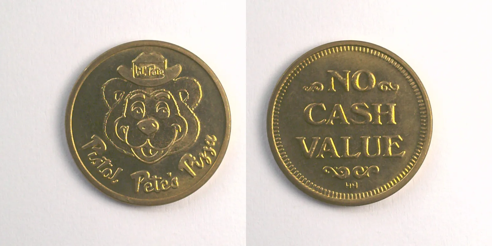 Pistol Pete's Pizza PP101B Pistol Pete's Pizza Token (PP101B) token — front and reverse