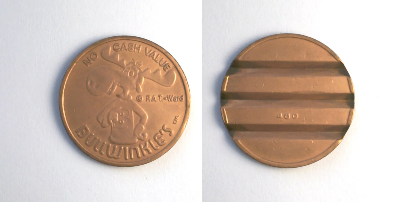 Bullwinkle's Entertainment BW301C Bullwinkle's Slotted 460 Token (BW301C) token — front