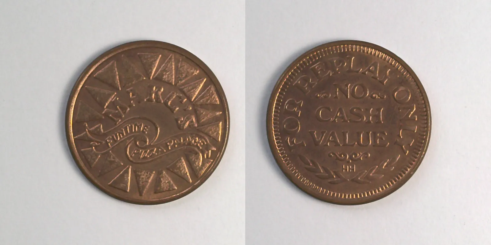 Marc's Funtime Pizza Palace MFP101C Marc's Funtime Pizza Palace Token (MFP101C) token — front and reverse
