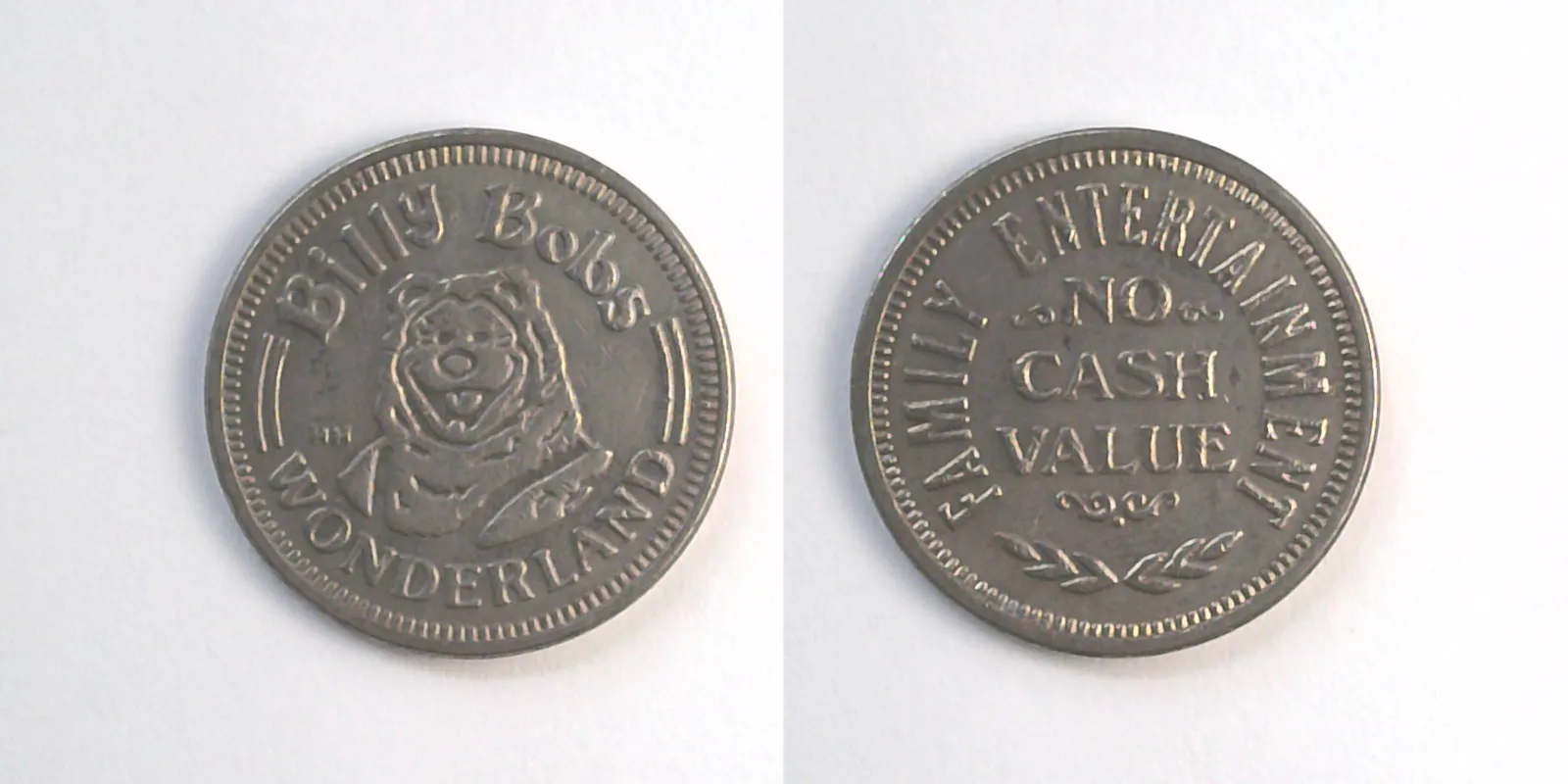 Billy Bob's Wonderland BBW102N Billy Bob's Wonderland Token (BBW102N) token — front and reverse
