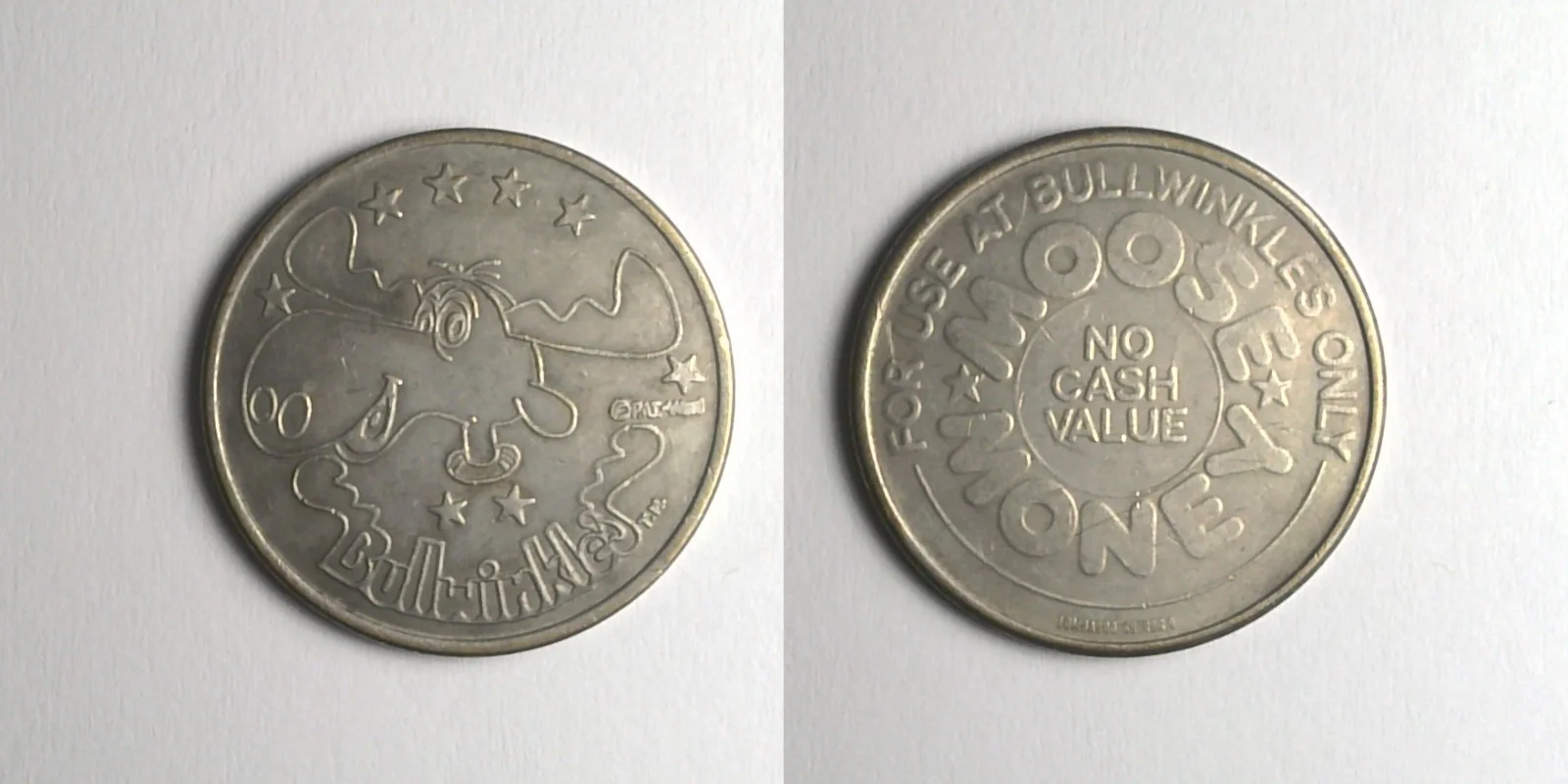 Bullwinkle's Entertainment BW103N Bullwinkle's Moose Money Token (BW103N) token — front