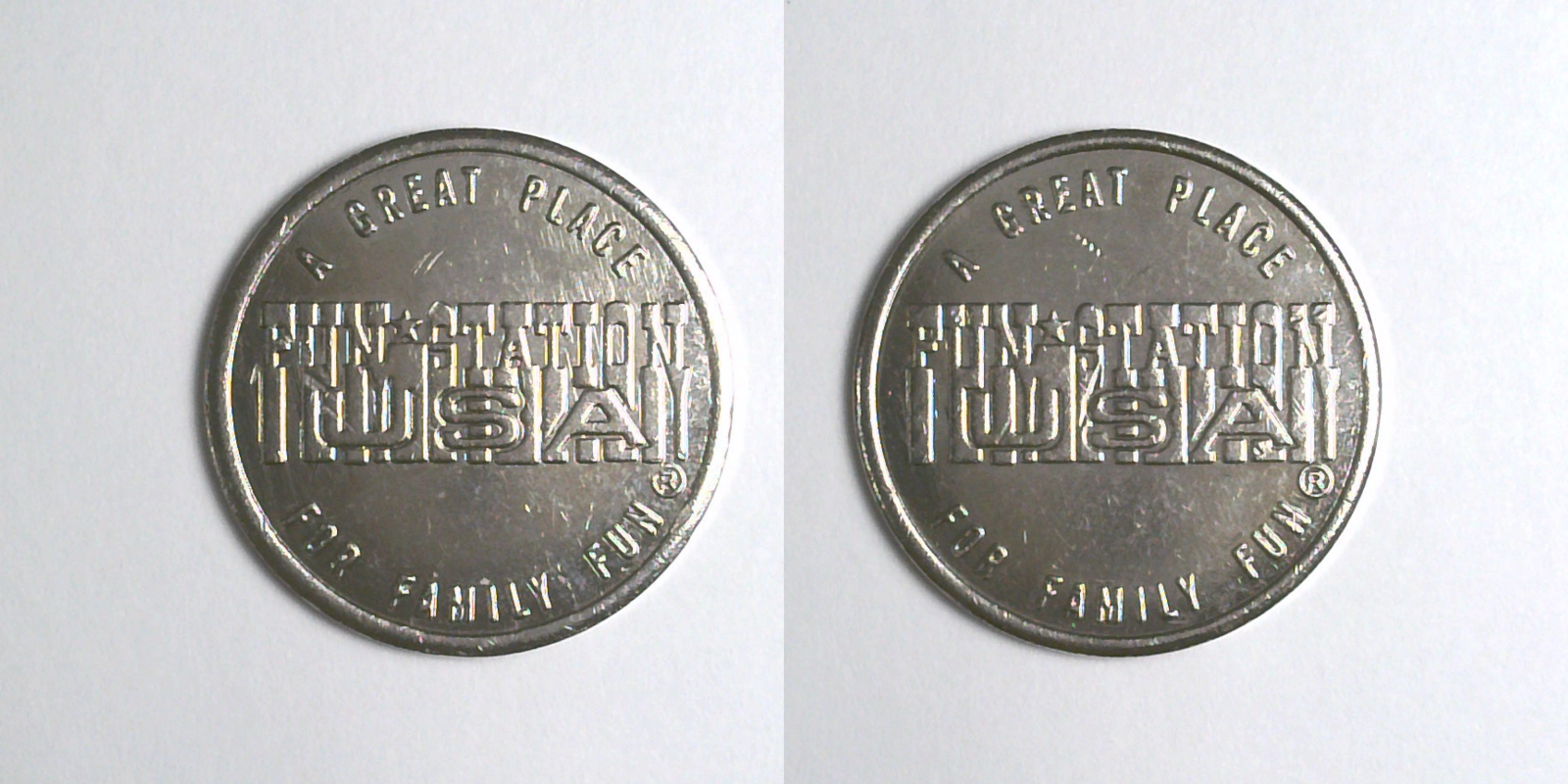 Fun Station USA FS104N Fun Station USA Token (FS104N) token — front and reverse