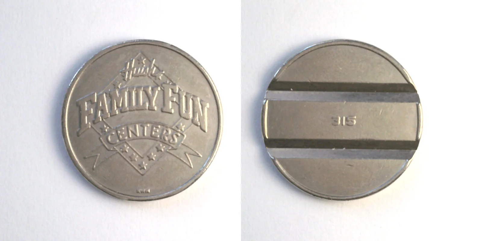 Bullwinkle's Entertainment BW501N Huish Family Fun Centers 315 Token (BW501N) token — front