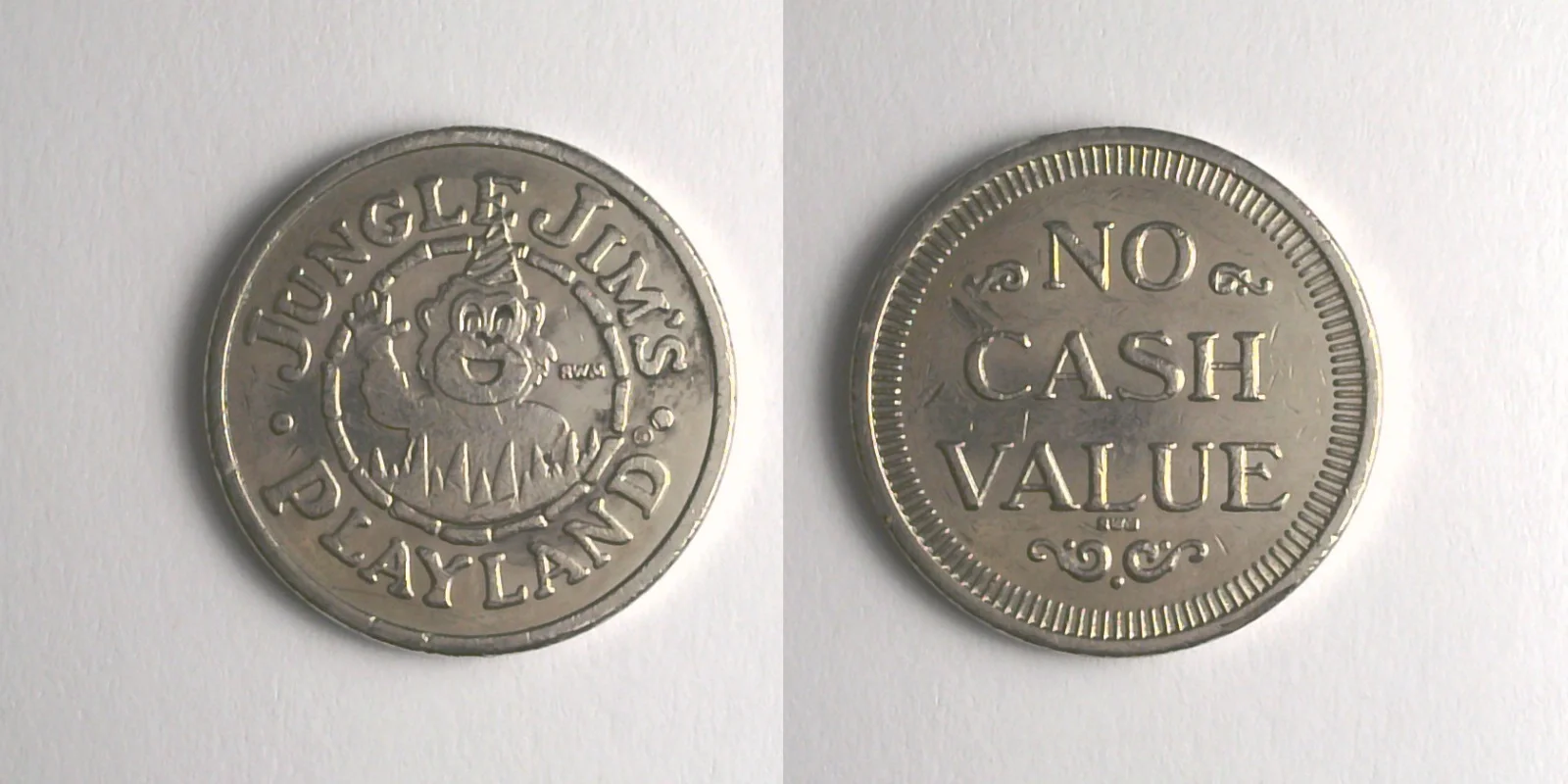 Jungle Jim's Playland JJP101N Jungle Jim's Playland Token (JJP101N) token — front