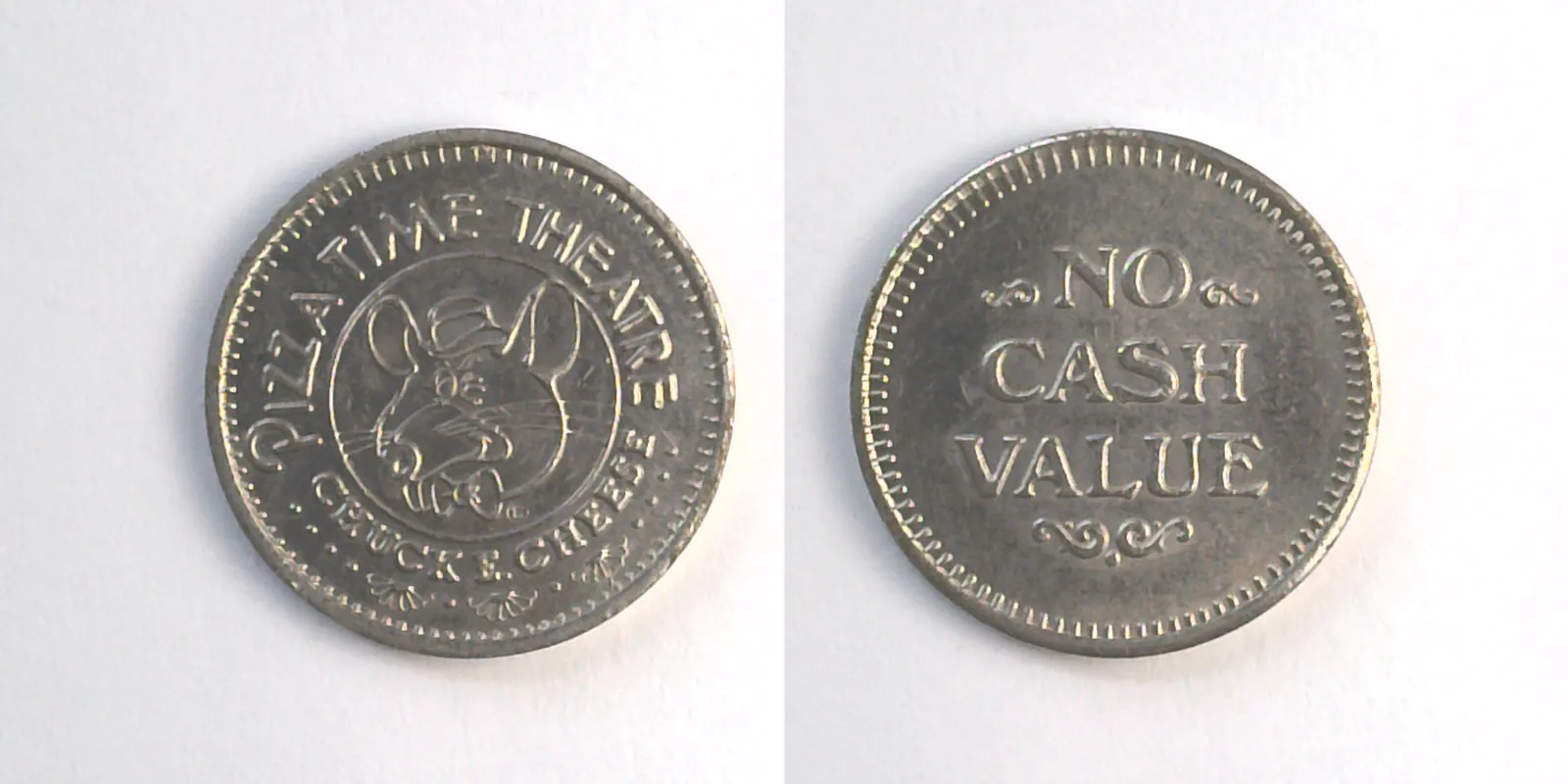 Chuck E. Cheese 119N No Cash Value Chuck E Cheese Token (119N) token — front and reverse