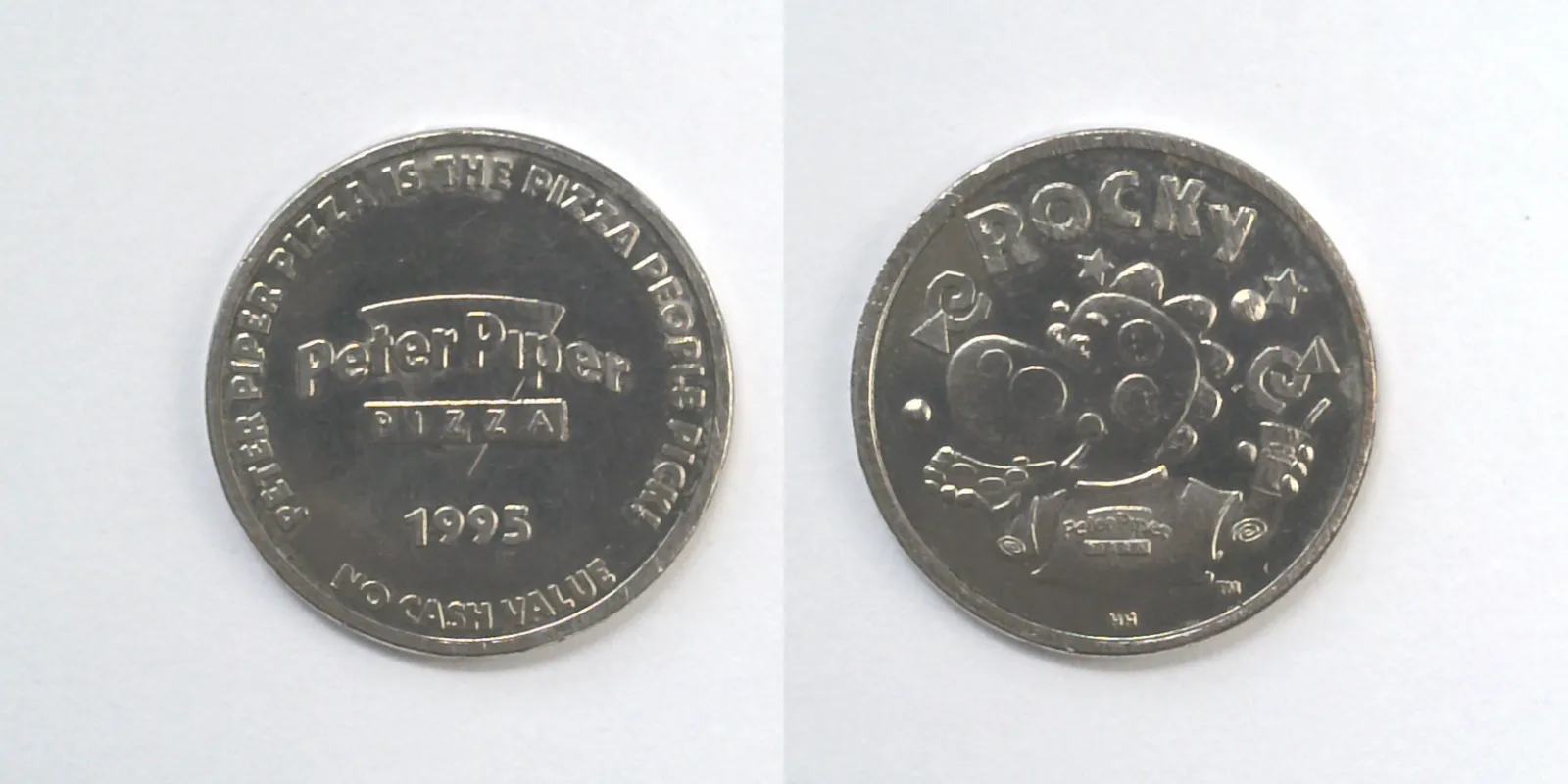 Peter Piper Pizza P207N Peter Piper Pizza Token (P207N) (1995) token — front and reverse