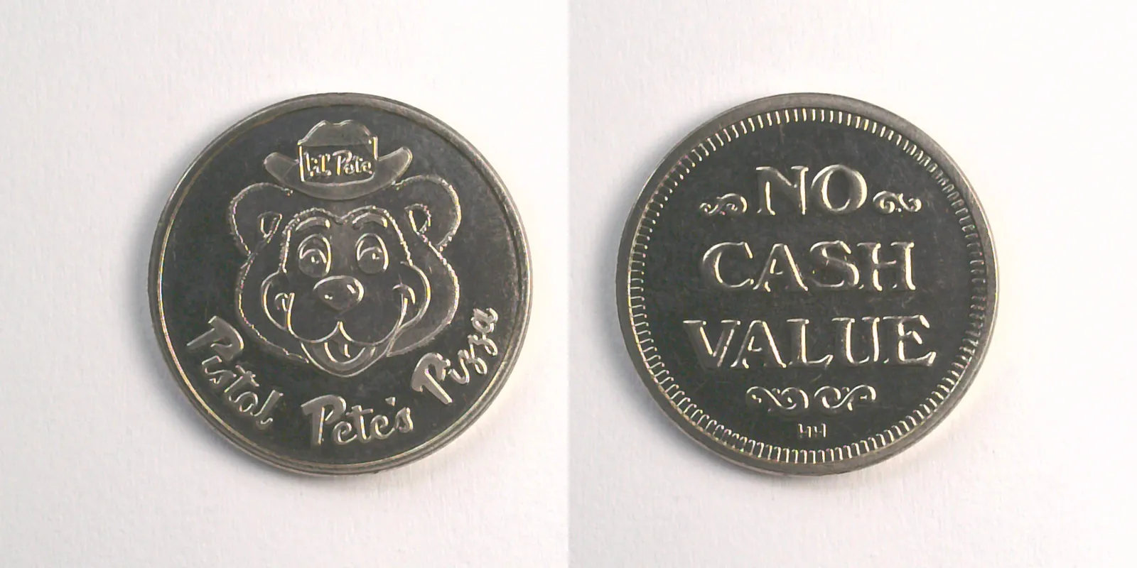 Pistol Pete's Pizza PP101N Pistol Pete's Pizza Token (PP101N) token — front and reverse