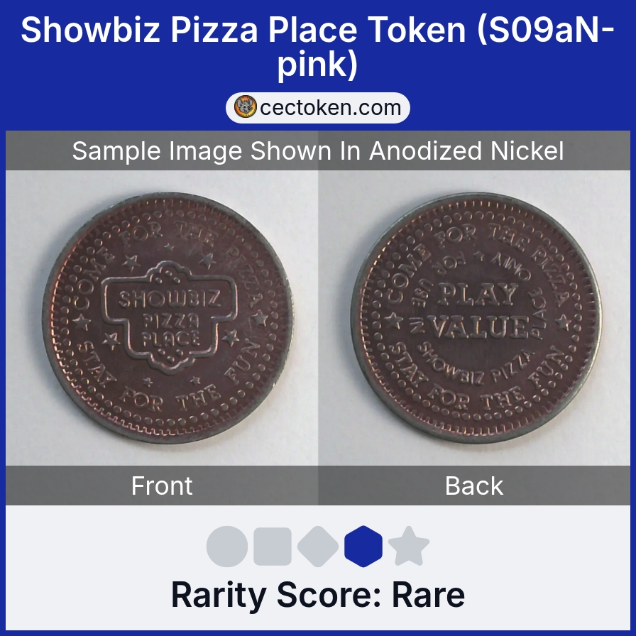 ShowBiz Pizza S09aN-pink Showbiz Pizza Place Token (S09aN-pink) — sample listing image