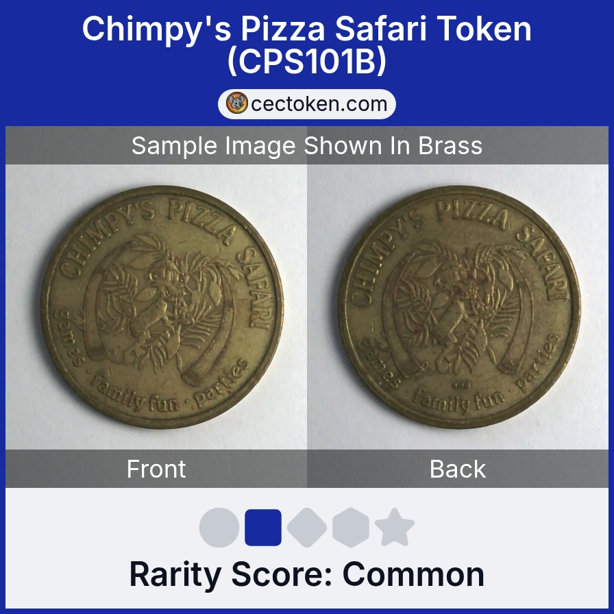 Chimpy's Pizza Safari CPS101B Chimpy's Pizza Safari Token (CPS101B) — sample listing image