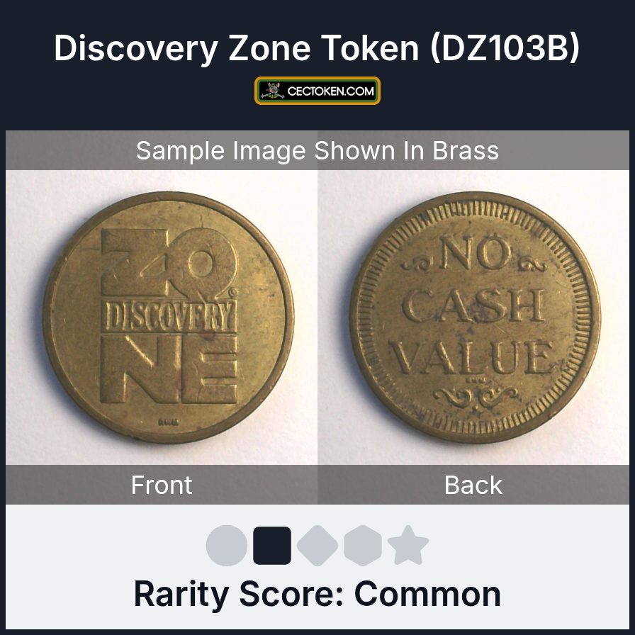 Discovery Zone DZ103B Discovery Zone Token (DZ103B) — sample listing image