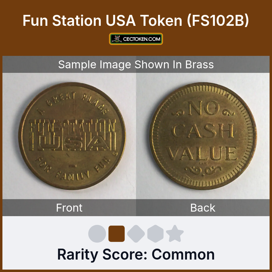 Fun Station USA FS102B Fun Station USA Token (FS102B) — sample listing image