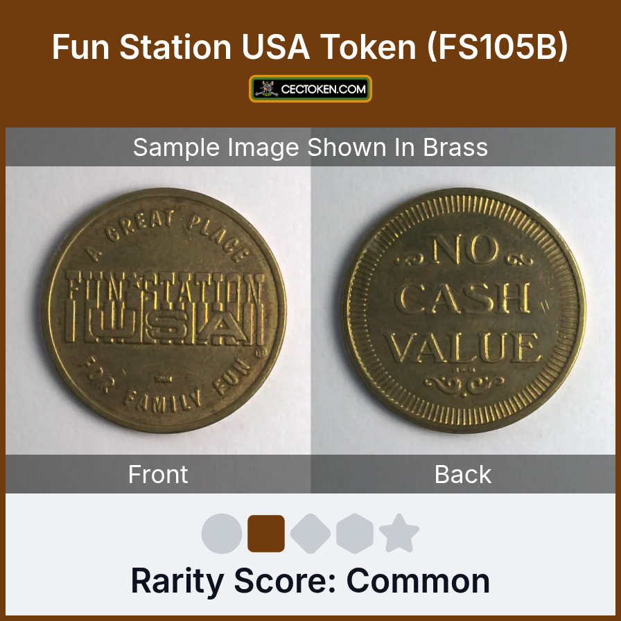 Fun Station USA FS105B Fun Station USA Token (FS105B) — sample listing image