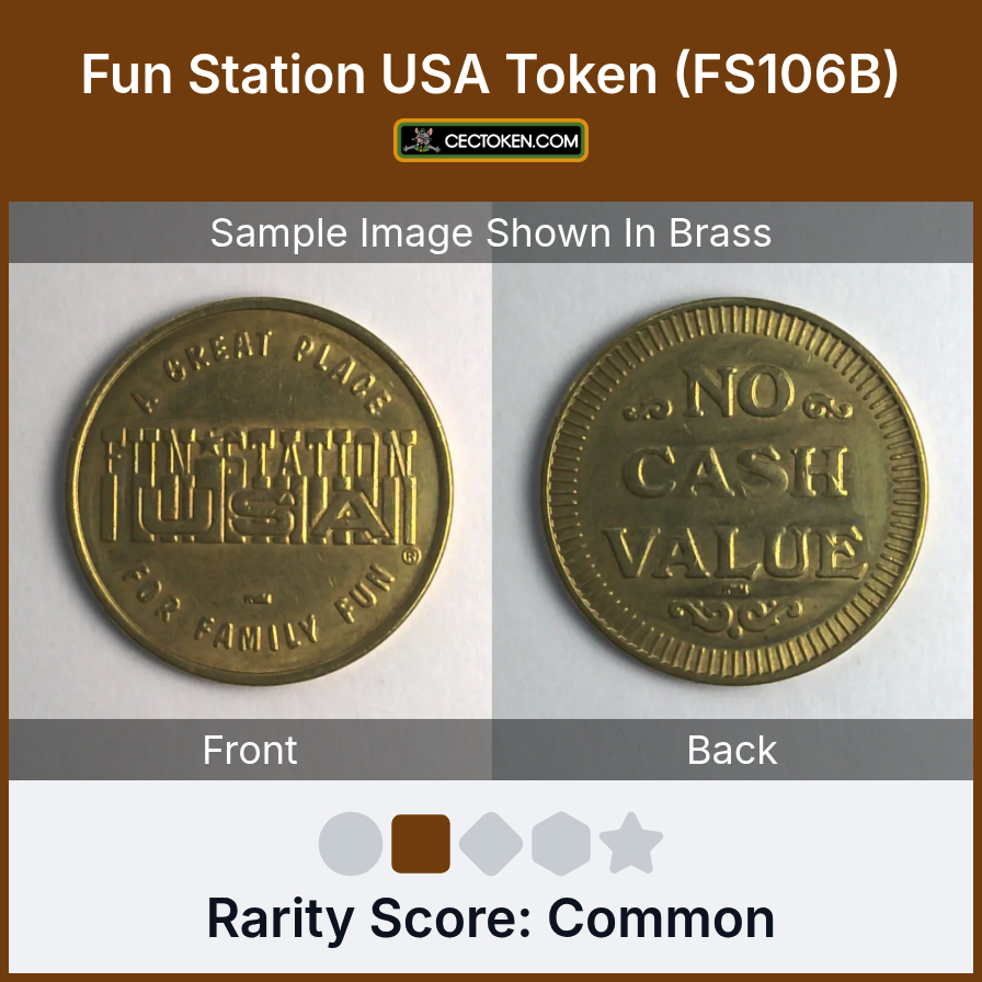 Fun Station USA FS106B Fun Station USA Token (FS106B) — sample listing image