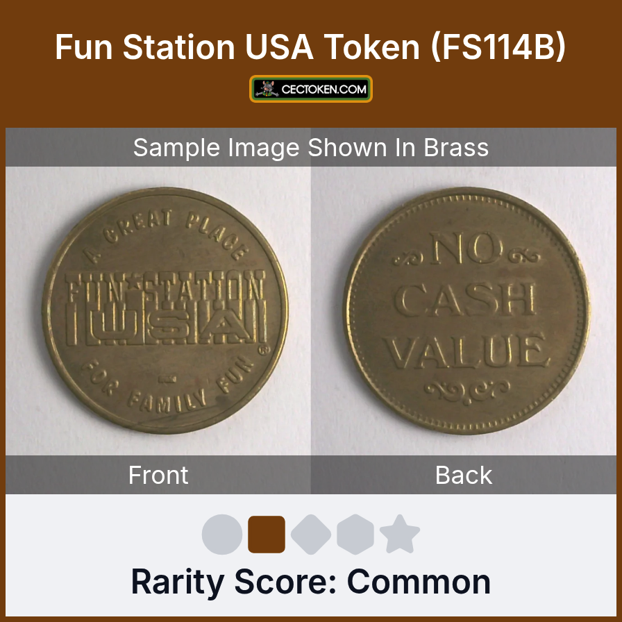 Fun Station USA FS114B Fun Station USA Token (FS114B) — sample listing image