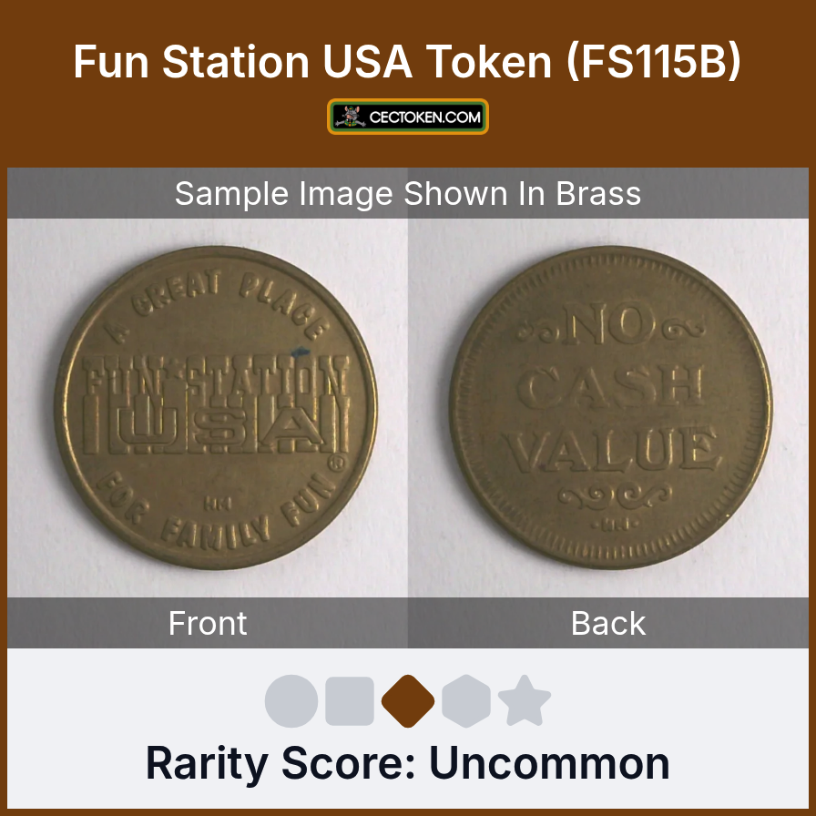 Fun Station USA FS115B Fun Station USA Token (FS115B) — sample listing image