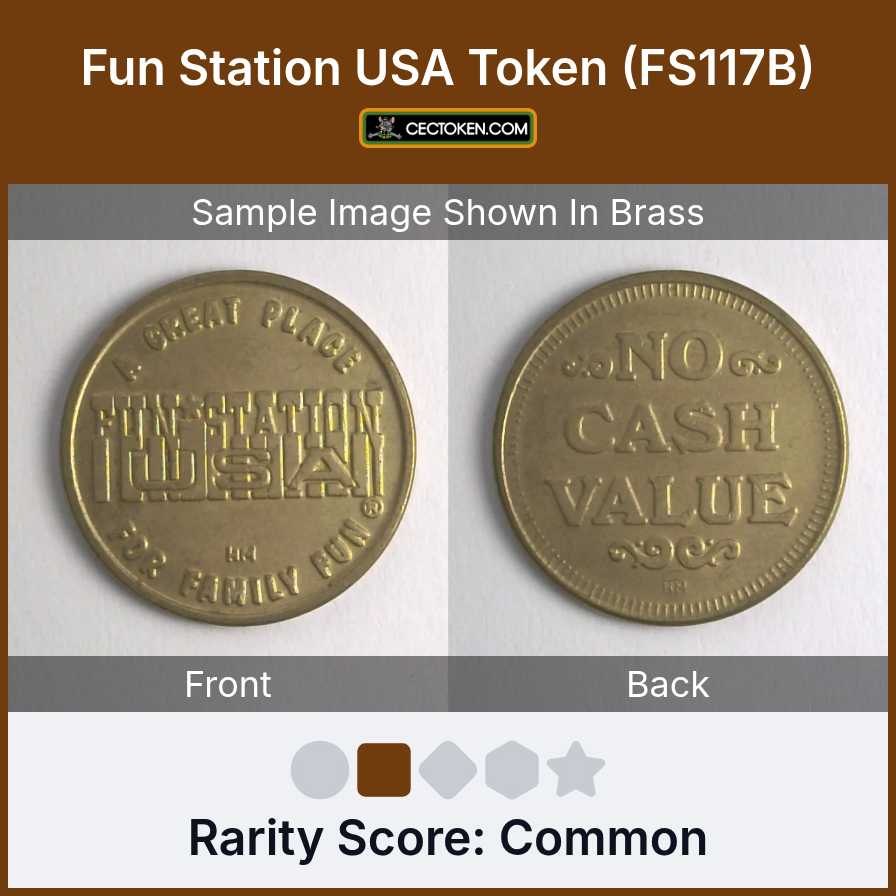 Fun Station USA FS117B Fun Station USA Token (FS117B) — sample listing image