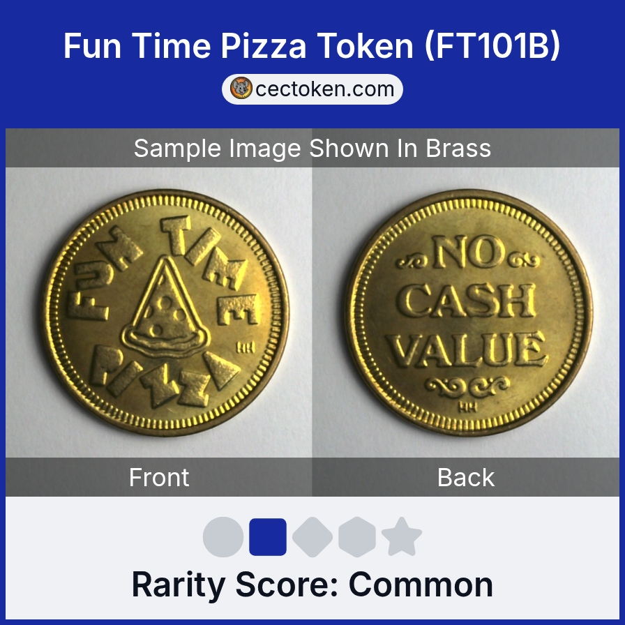 Fun Time Pizza FT101B Fun Time Pizza Token (FT101B) — sample listing image