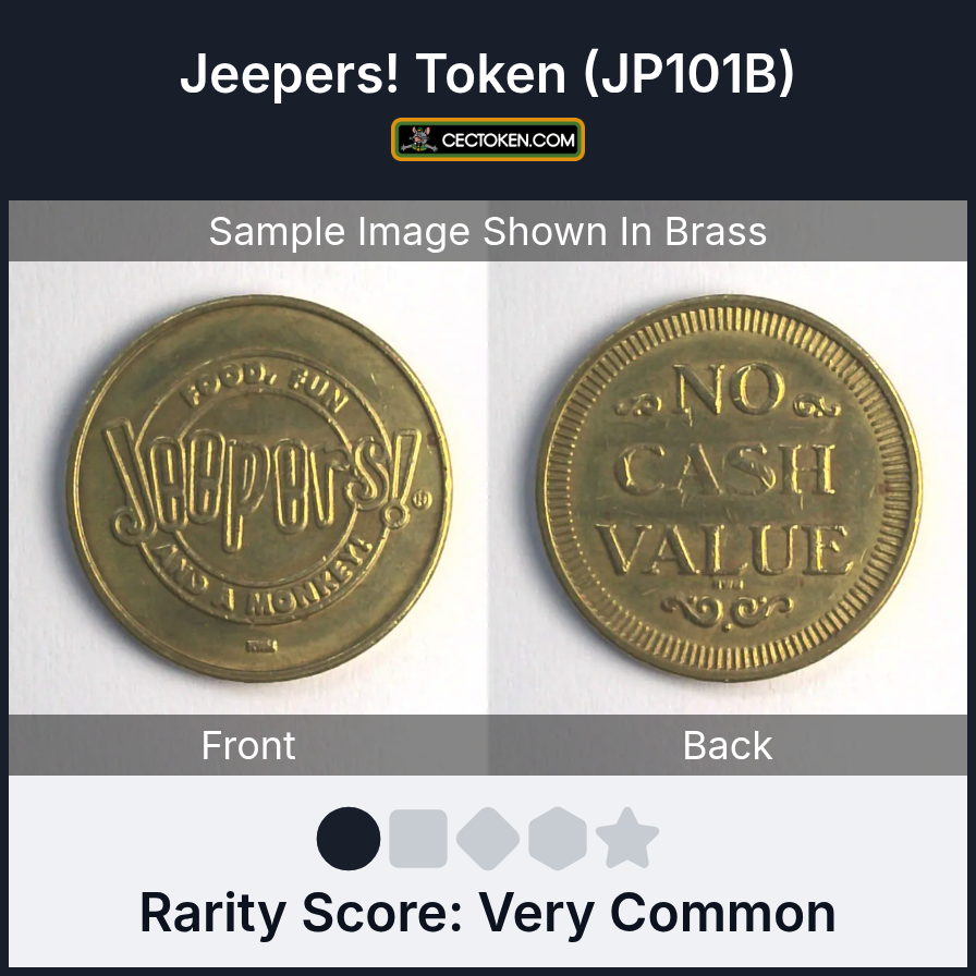 Jeepers! JP101B Jeepers! Token (JP101B) — sample listing image