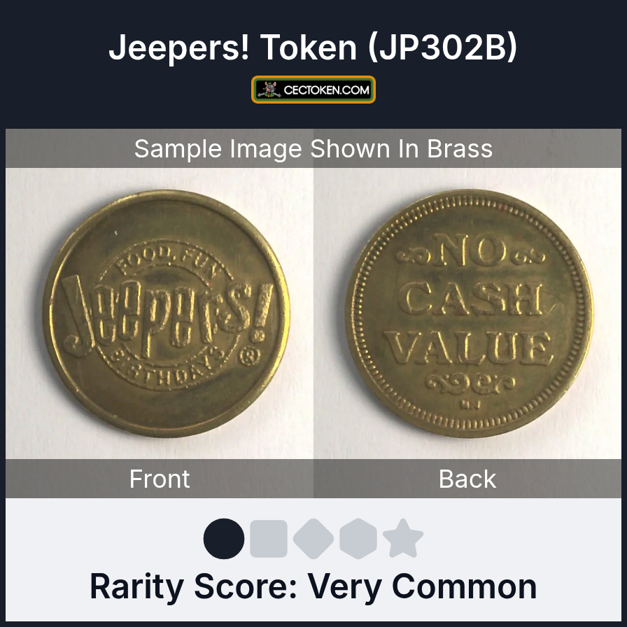 Jeepers! JP302B Jeepers! Token (JP302B) — sample listing image
