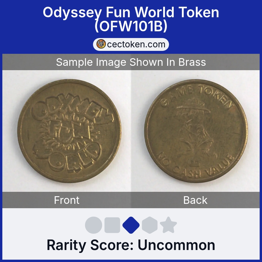 Odyssey Fun World OFW101B Odyssey Fun World Token (OFW101B) — sample listing image